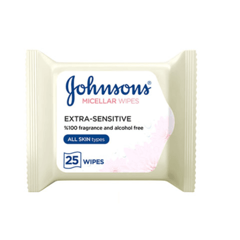 Johnson's Micellar Extra Sensitive Wipes For All Skin Types 25Pcs 