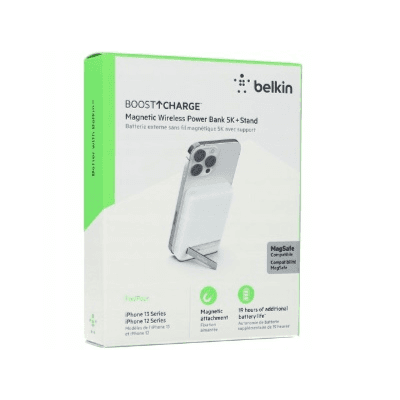 Belkin Boost Charge Magnetic Wireless Power Bank 5k + Stand White