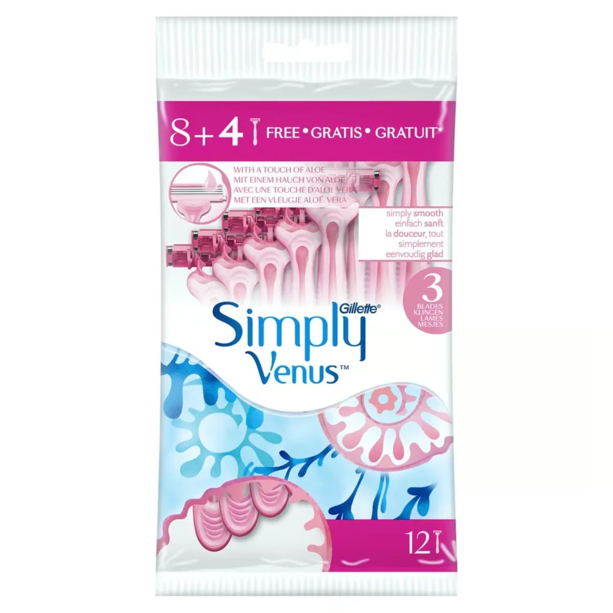 Gillette Simply Venus 8 + 4 Free 12 Pieces