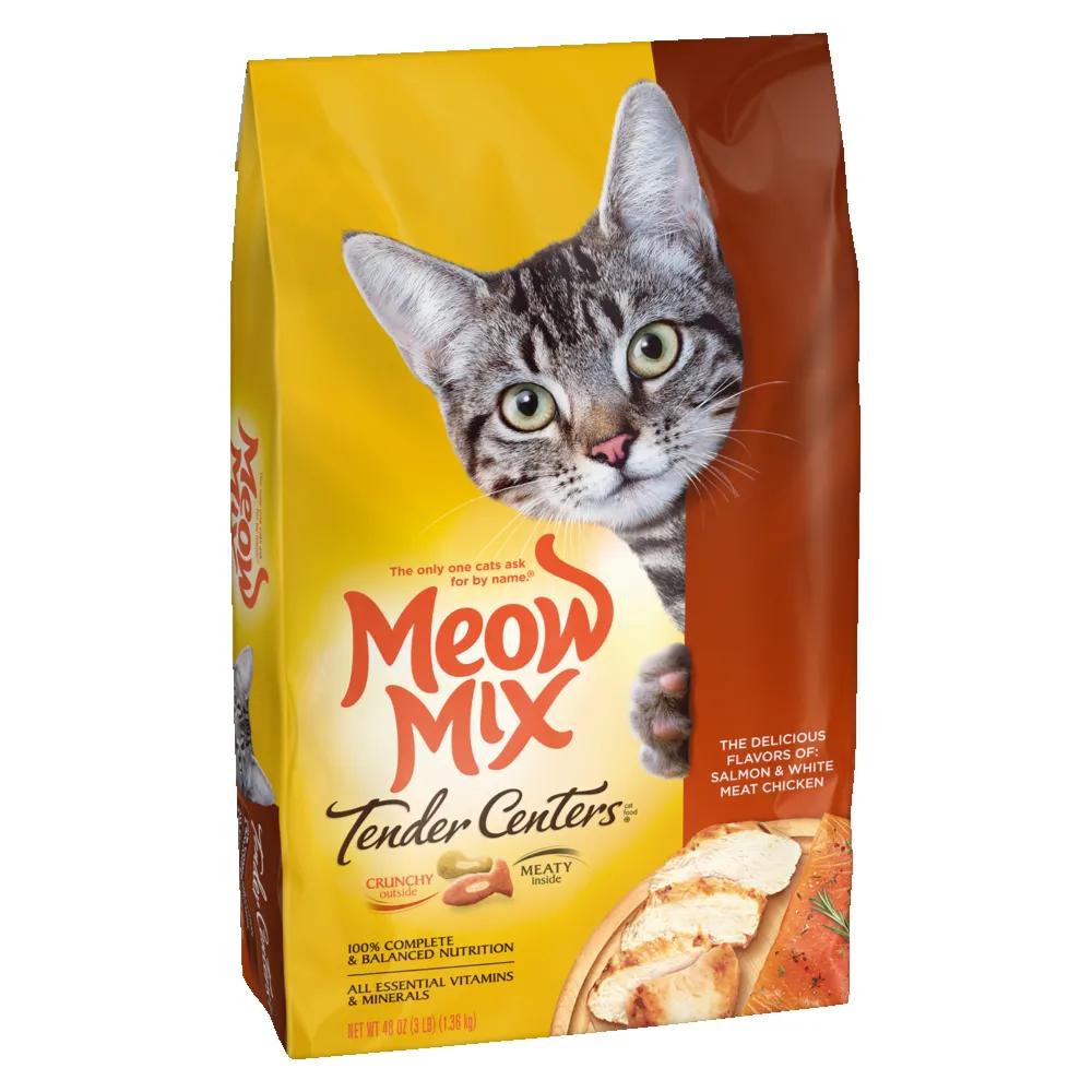 Meow Mix Tender Centers Salmon & White Meat Chicken Dry Cat Food - 3 Lb