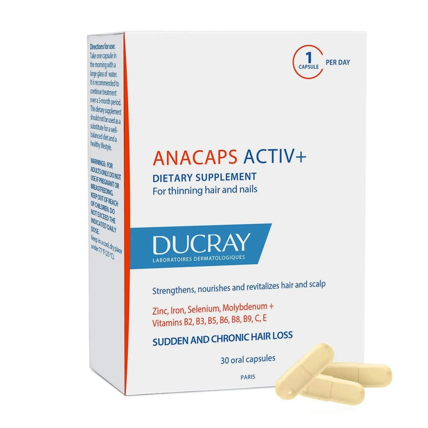 Ducray Anacaps Active + Food Supplement 30's