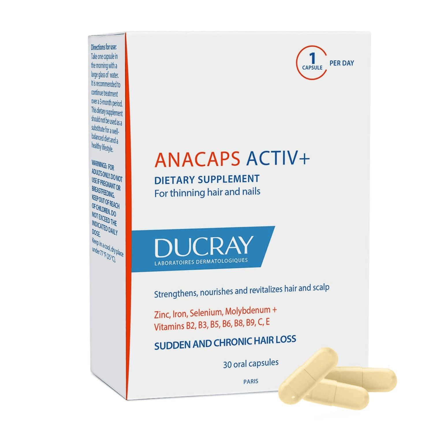 Ducray Anacaps Active + Food Supplement 30's