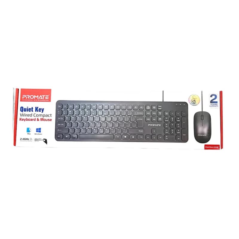 Promate Slim Design Wired Keyboard And Mouse - 10371