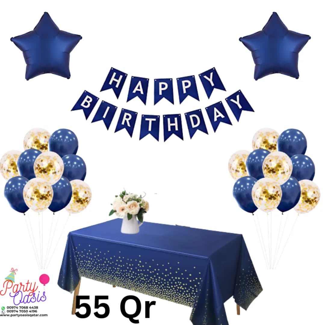 Navy Blue Birthday Decoration