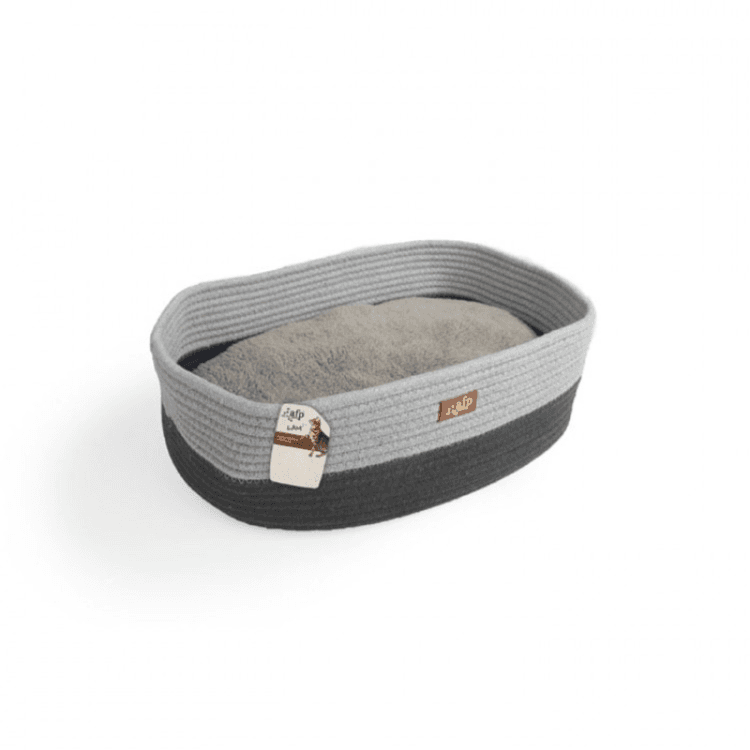 Oval Rope Cat Bed Grey