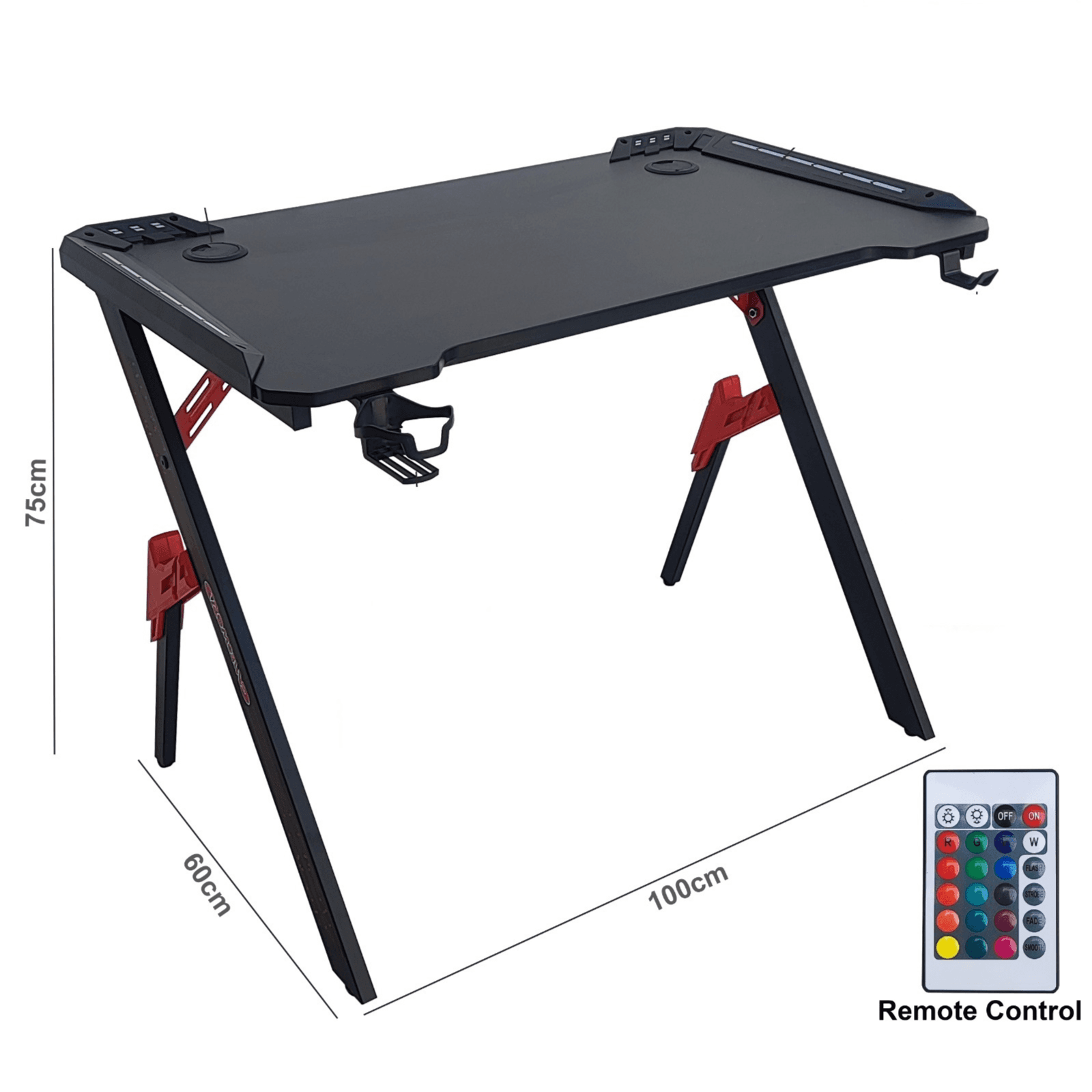 Shaped X Black Gaming Table