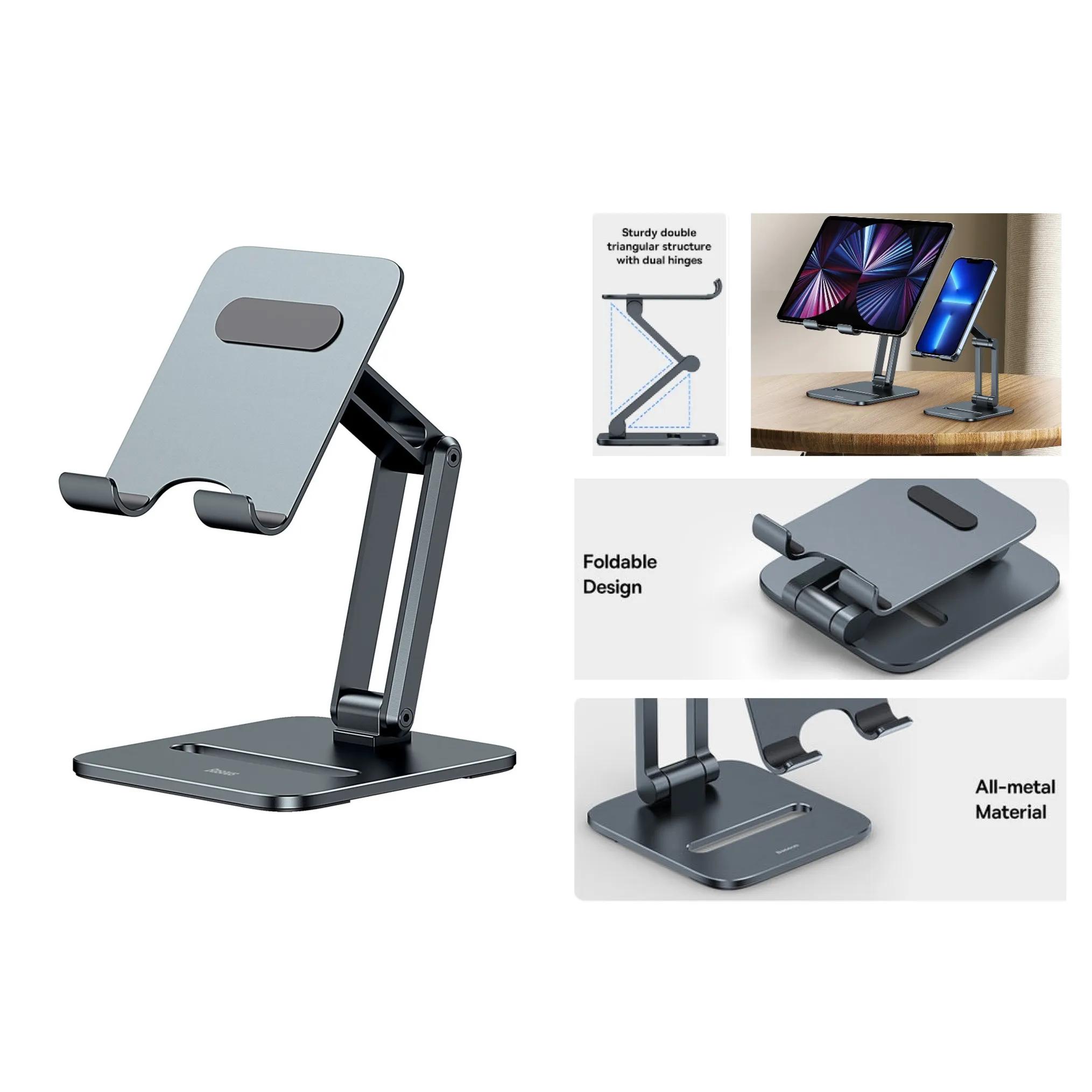 Desktop Foldable Metal Stand For Phones And Tablets Baseus