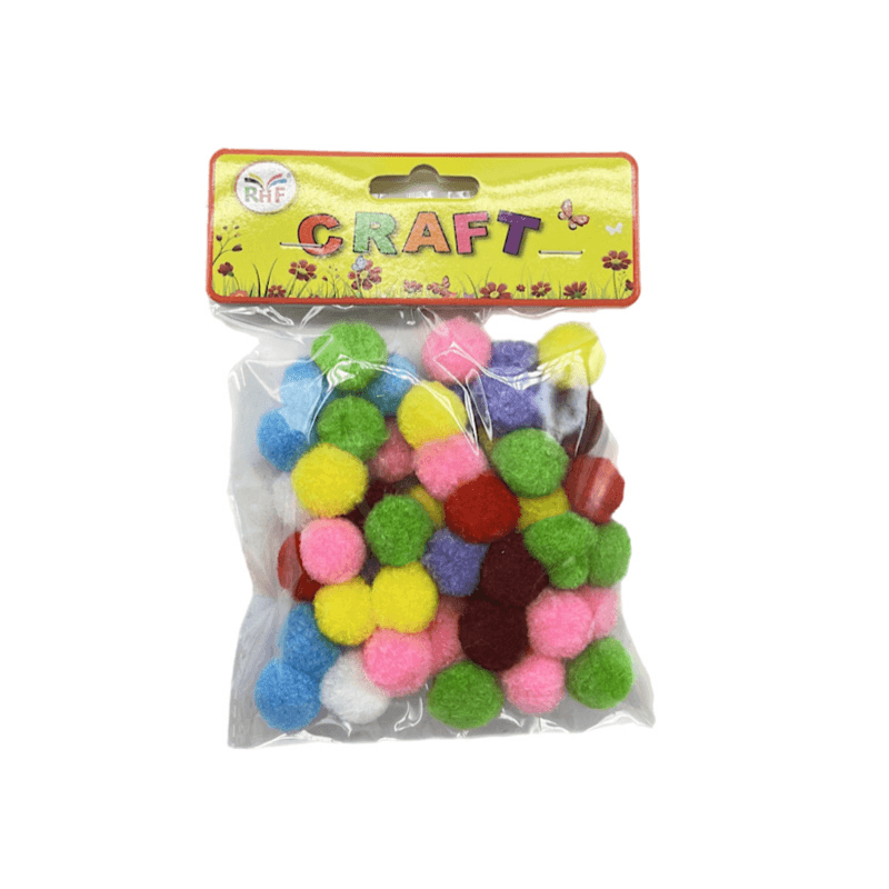 Medium Mix Colour 50Pcs Cotton Balls - 9382