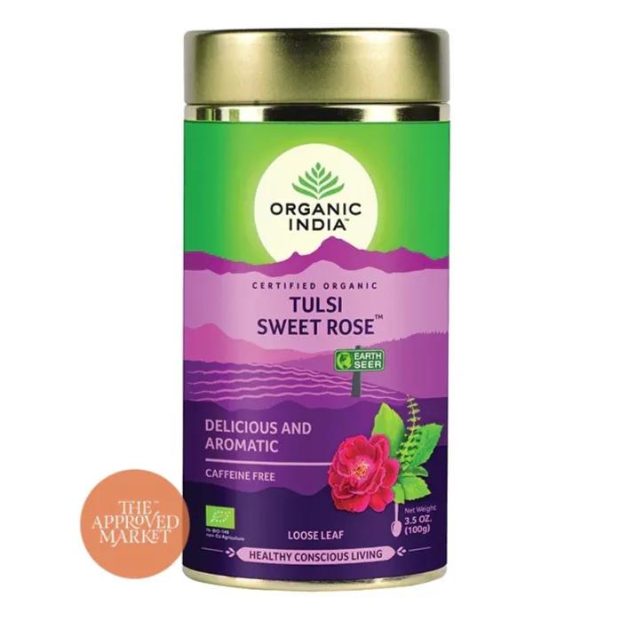 Organic India Tulsi Sweet Rose New 100g Tin