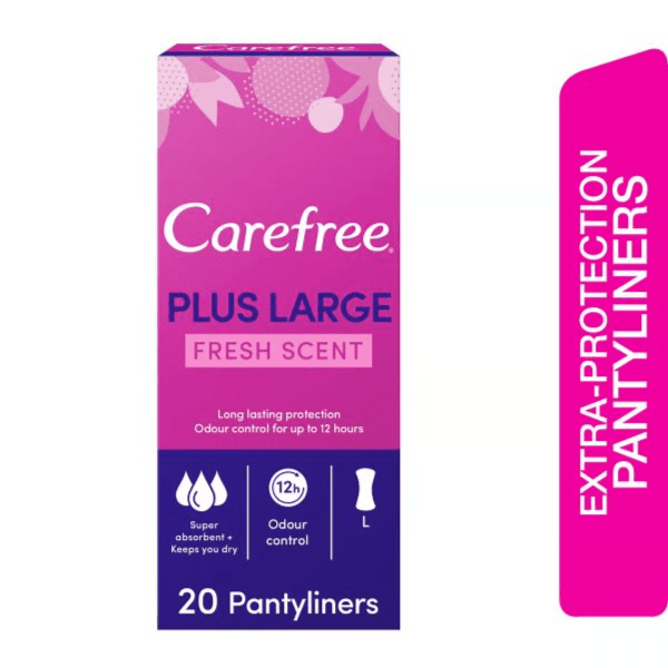 Carefree Plus Large Pantyliners Fresh Scent Large Size 20 Pieces