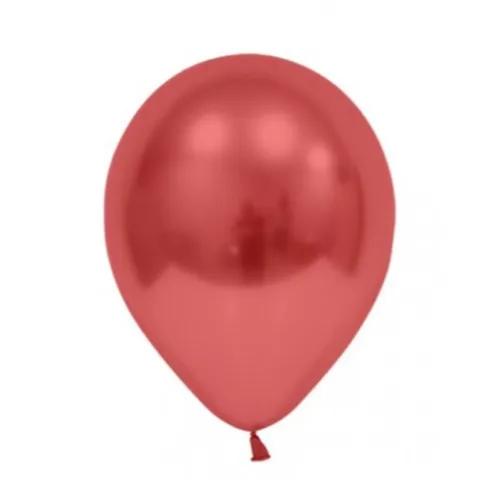 12" Chrome Balloon Red