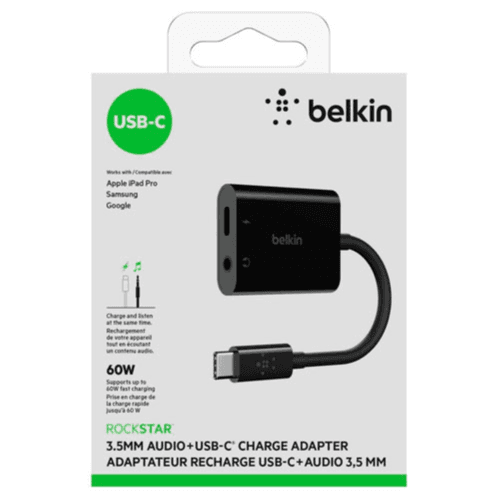 Belkin 3.5mm Audio + USB-C Charger Adapter 60w