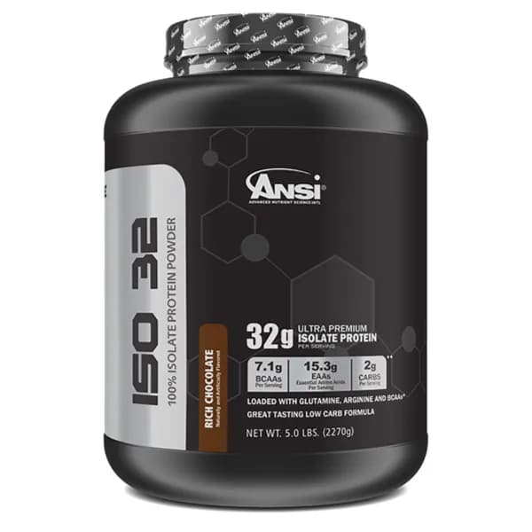 Ansi 32G Ultra Premium Isolate Whey Protein Powder Rich Chocolate 5Lb