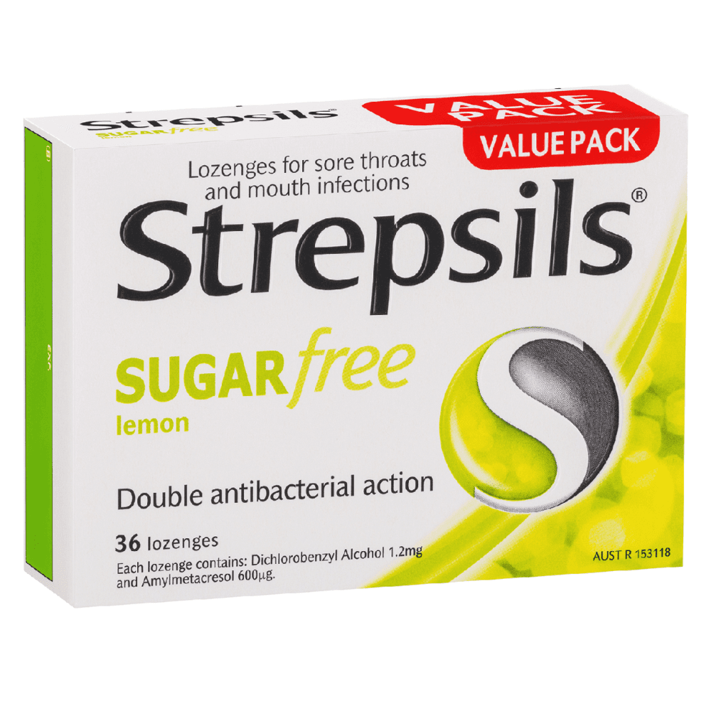 Strepsils Lemon Sugar Free 36 Lozenges