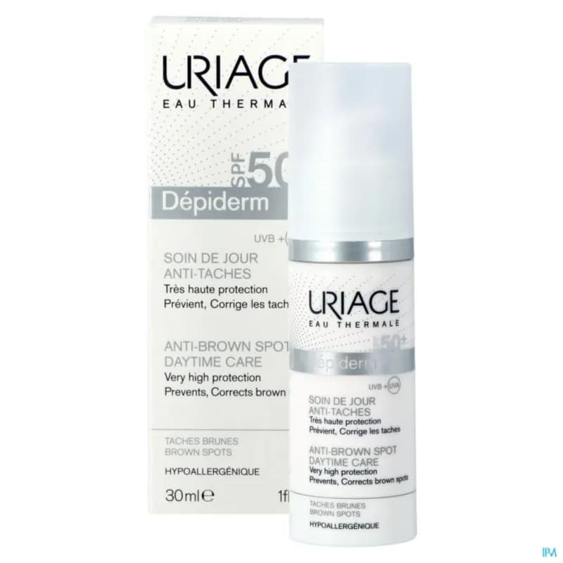 Uriage Depiderm SPF 50 Anti-brown Spots Daytime Skin Care, High Protection Cream 30ml