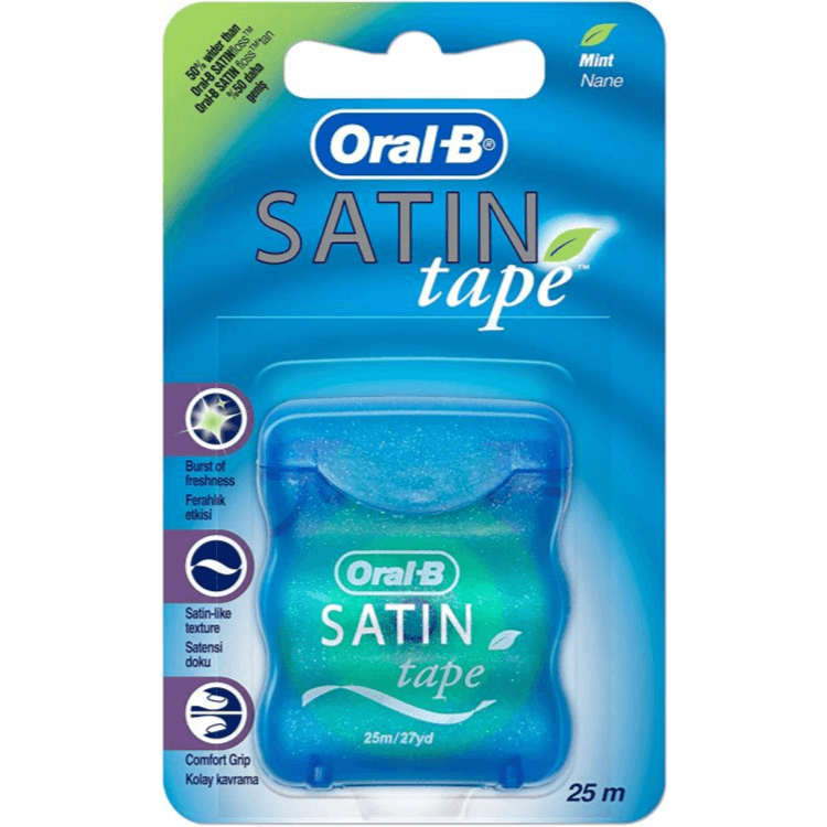 Oral-B Satin Floss Tape Waxed Mint Floss 25m