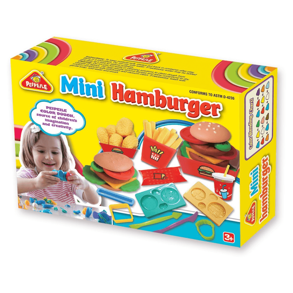 Peipeile Play Dough Creations Burger Maker Playset- 4 Colors ( Dgpl37_162)