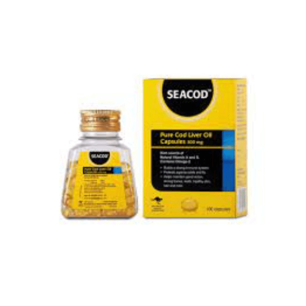 Seacod Pure Cod Liver Oil Caps 300mg 100's