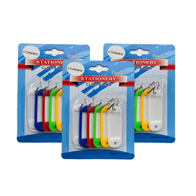 3 Of Vsmart 6pcs Key Tags With Split Ring Label, Assorted Colours Total 18pcs - 11567 3pcs