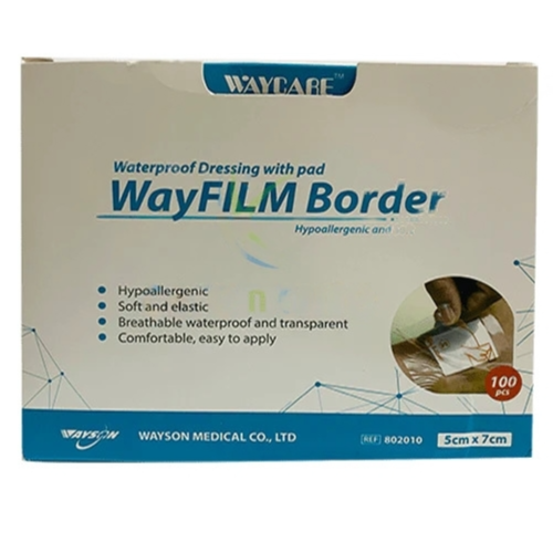 Waycare Wayfilm Border Waterproof Dressing With Pad 5cm x 7cm 100's