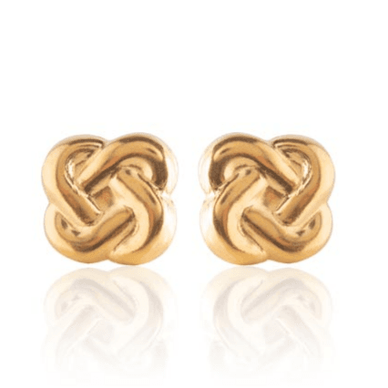 Stainless Steel Earrings | Love Knot Studs | 22K Gold Plated