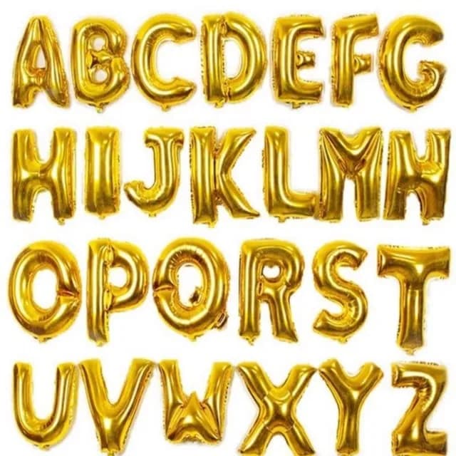 One  Letter Balloon With Helium 40".... (Gold)