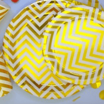 White Golden Zigzag Party Set