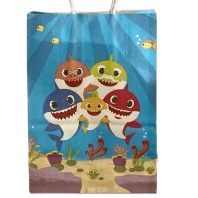 Blue Baby Shark Gift Bag 20 cm × 15 cm