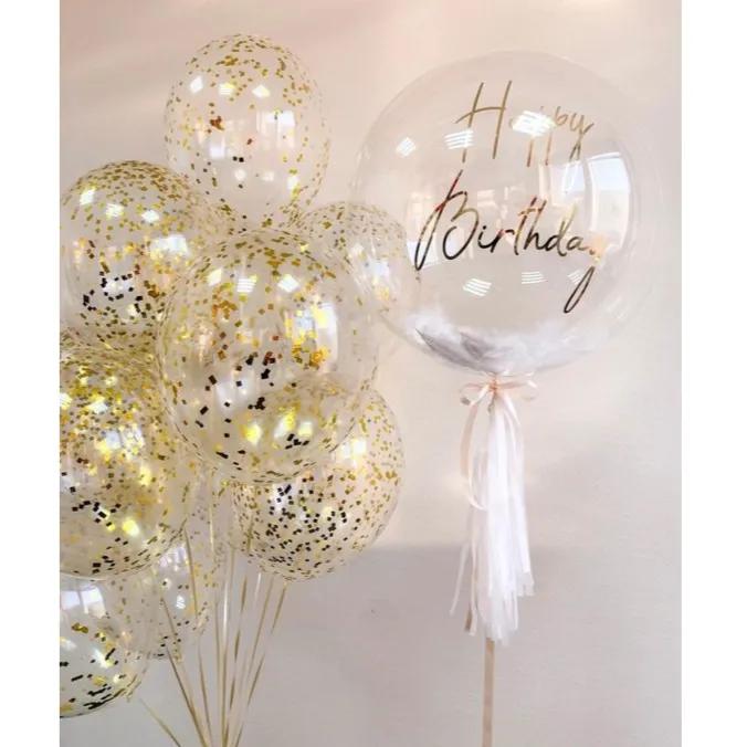 Hellium Balloon With Confetti With Bobo Balloon