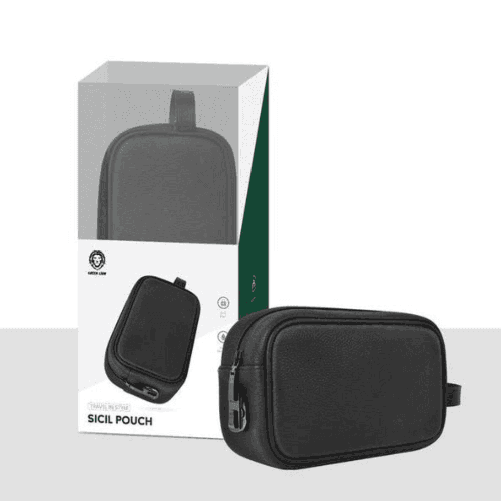 Green Lion Sicil Travel Pouch - Black