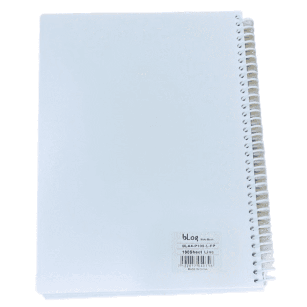 Blog University Ruled Notebook, A4 Size 100 Sheets White Colour - 2736