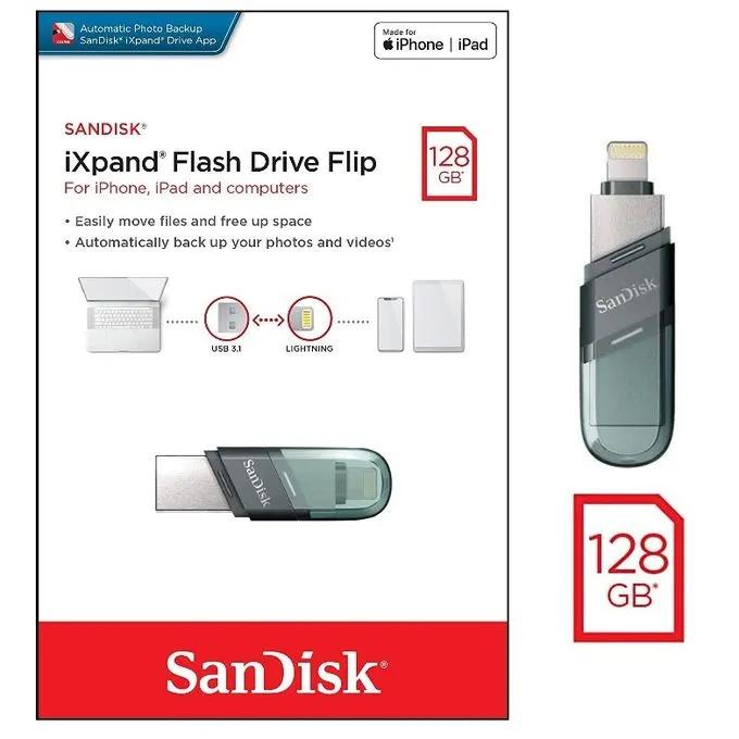 Sandisk 128Gb Apple Iphone To USB Ixpnd Flash Drive Flip