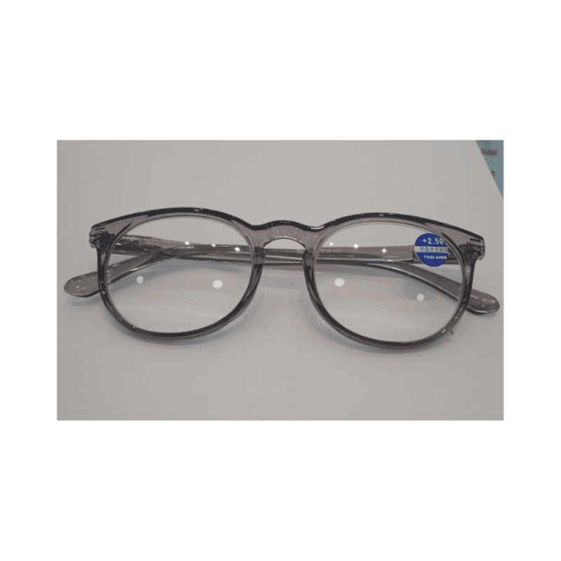 Eyewear Mag Round Black 100 Gray +2.50