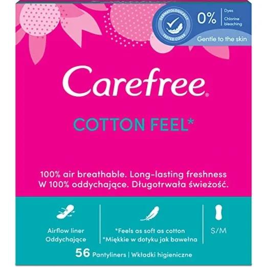 Carefree Cotton Feel Pantiliners Fresh Scent S/M 56 Pieces