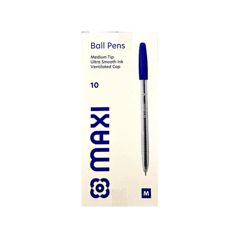 Maxi Ball Pen Medium Tip 10 Pecs Blue - 4717