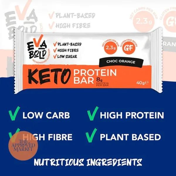 Eva Bold Keto Protein Bar Choc Orange 40g