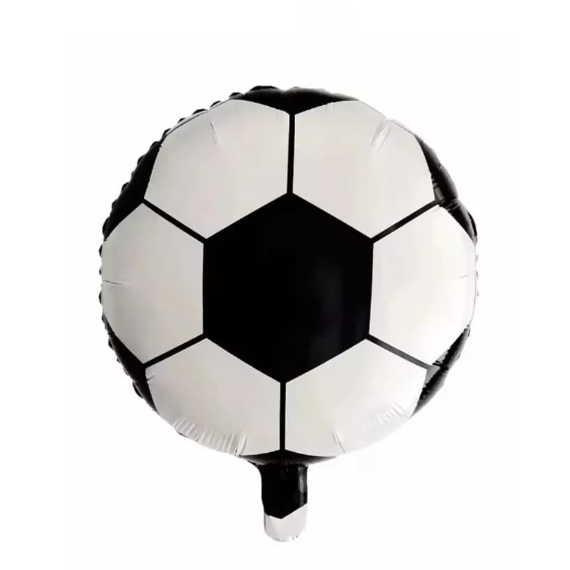 18" Football Foil Balloon Black And White With Helium