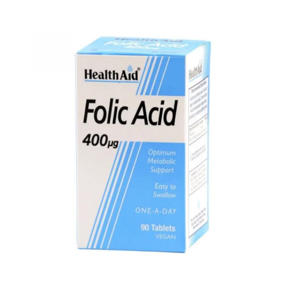 Health Aid Folic Acid 400Ug Vegan Tablets 90'S