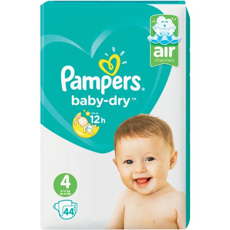 Pampers  Baby - Dry Air Channels 4 9-14 Kg Maxi 44 Diapers