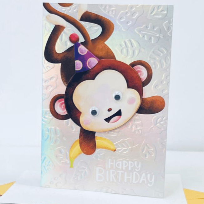 3D Monkey Greeting Card