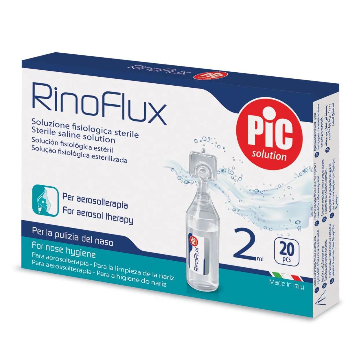 Pic Rinoflux Saline Solution 2ml 20's