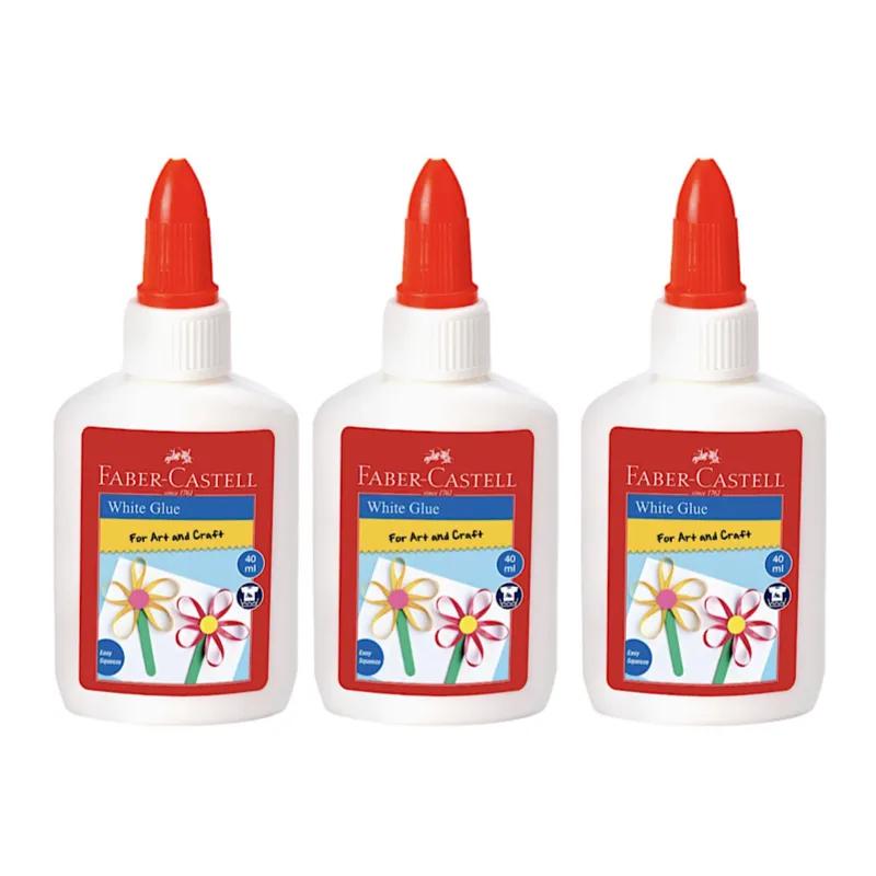 Offer 3 Of Faber-castell White Glue White 40ml For Use In Art And Craft, Schools, Offices, Homes - 3 Pieces 96