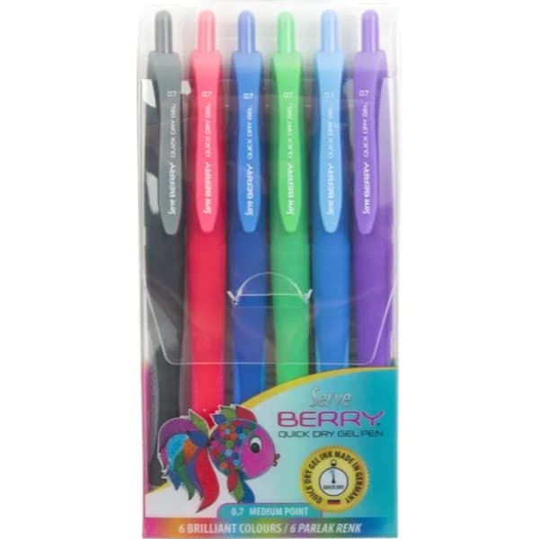 Serve Ball Pen Gel Set X6 Click Berry 0.7