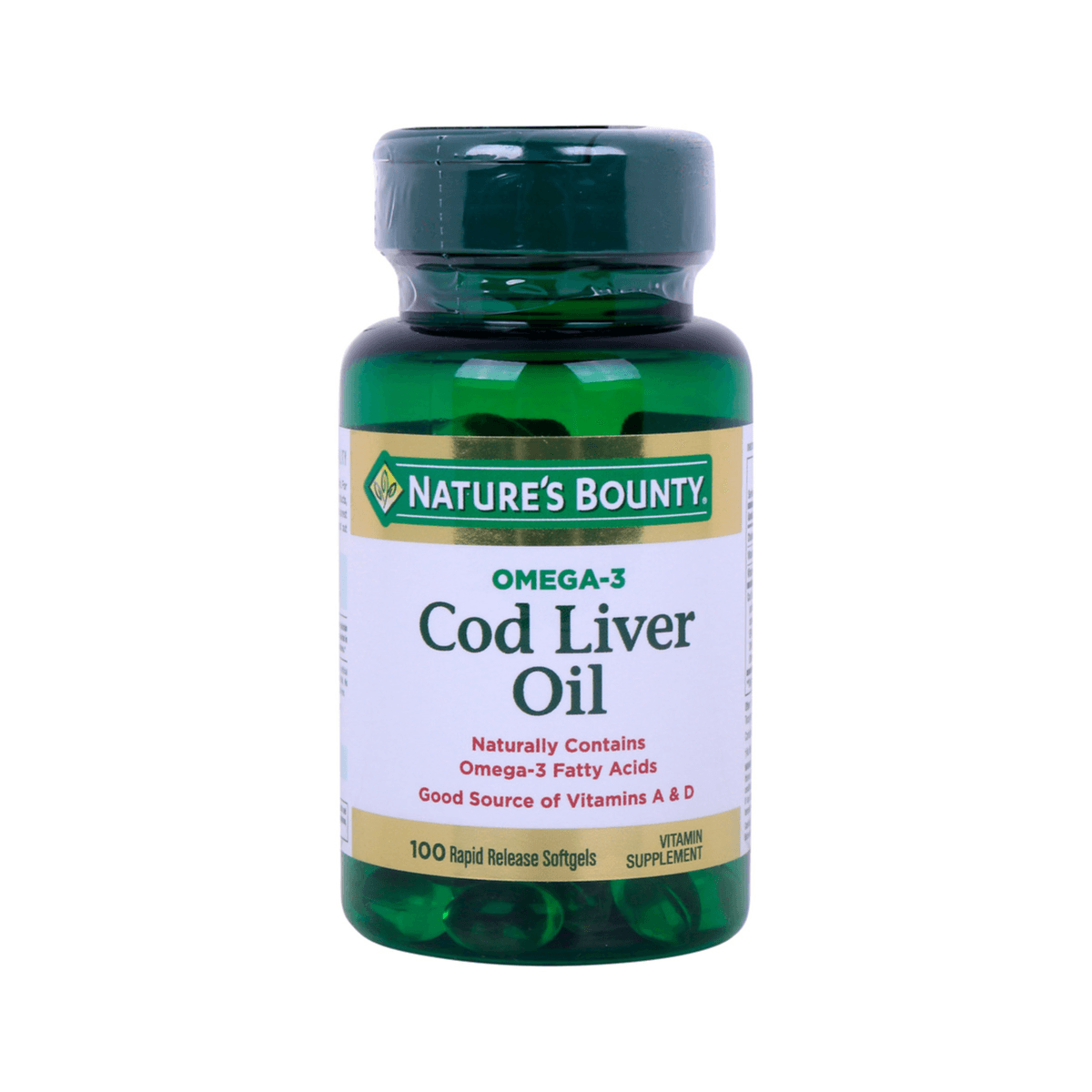 Natures Bounty Cod Liver Oil Norwegian Softgels 100's