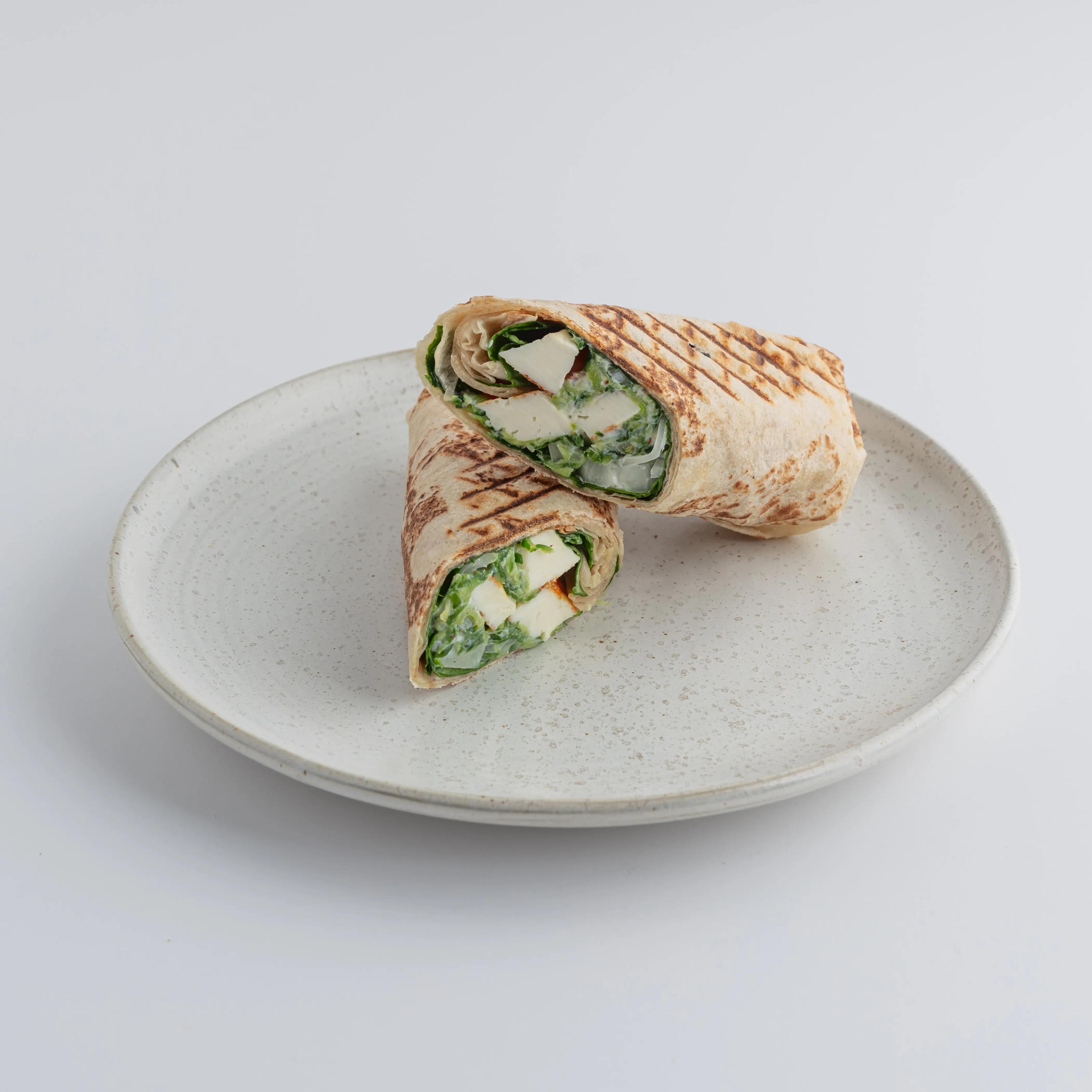 Grilled Halloumi & Greek Salad Saj Wrap