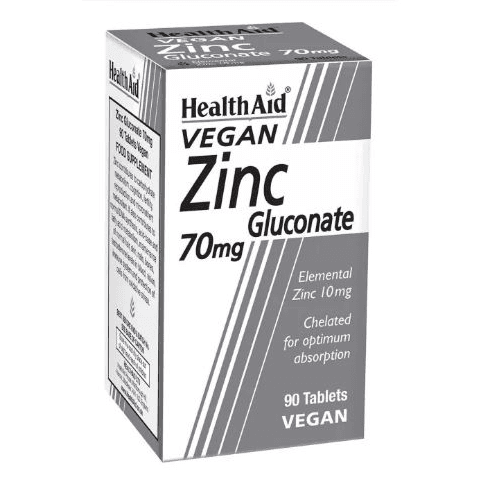 Health Aid Zinc Gluconate 70mg Tabs 90's