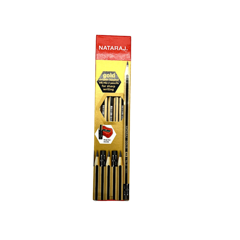 Nataraj 12 Gold Pencil With 1 Sharpener - 8757