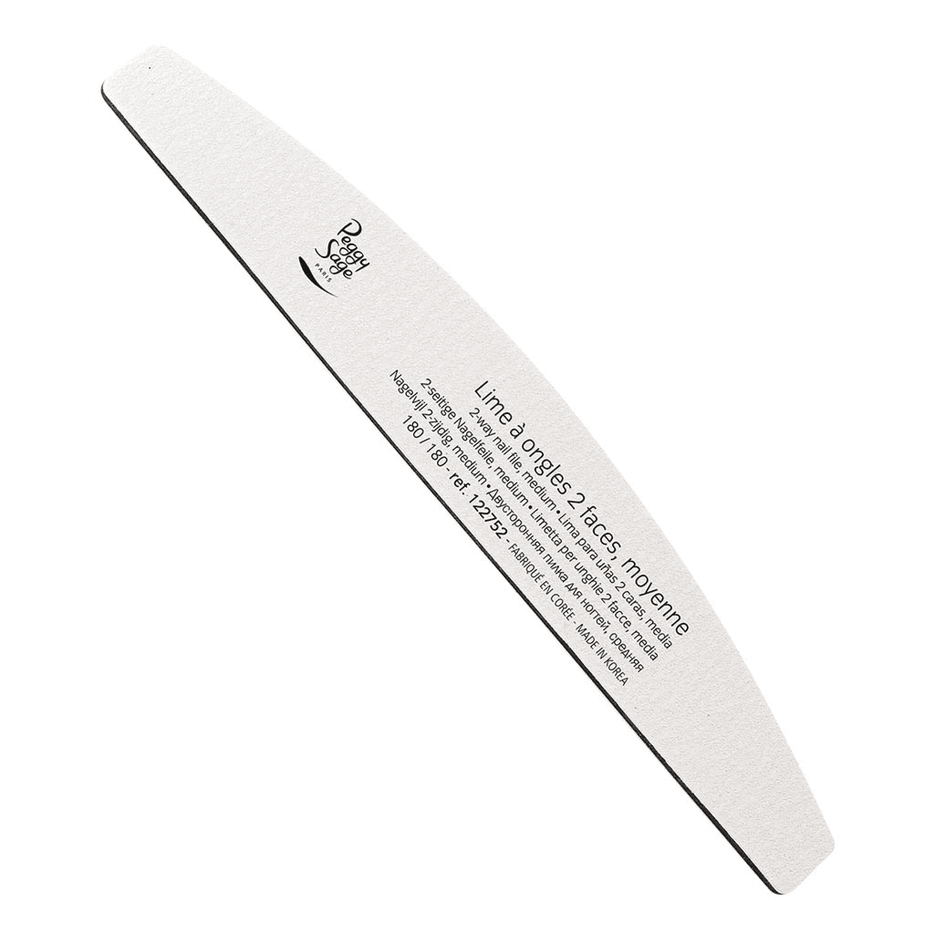 Peggy Sage 2-way Half-moon Nail File 180/180, White Medium