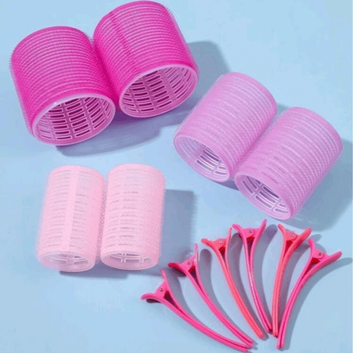 Hair Curling Roller 6 Pieces + Hair Clips 6 Pieces, S-02