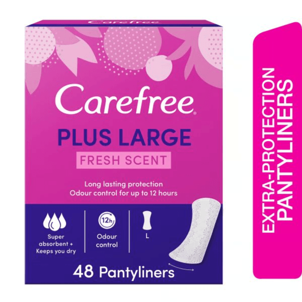 Carefree Plus Large Pantyliners Fresh Scent Large Size 48 Pieces